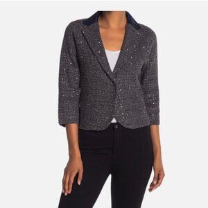 Elie Tahari Black Sequin Blazer